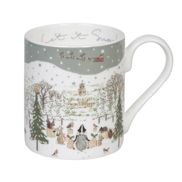 NWTs. (2) Festive Forest “Let It Snow” Mugs and (1) Kitchen / Tea towel. - Picture 8 of 16